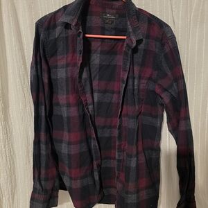 Marc Anthony Burgundy and Navy Slim Fit Shirt